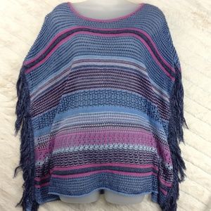 CHARMING CHARLIE STRIPED FRINGE PONCHO 4 for $25